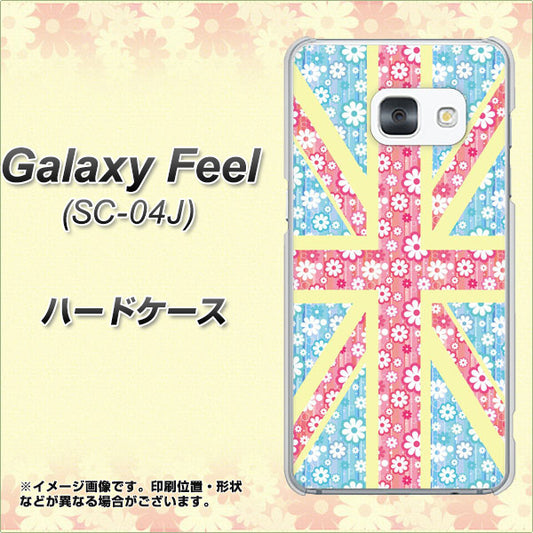 docomo ギャラクシー フィール SC-04J 高画質仕上げ 背面印刷 ハードケース【EK895 ユニオンジャックパステルフラワー】