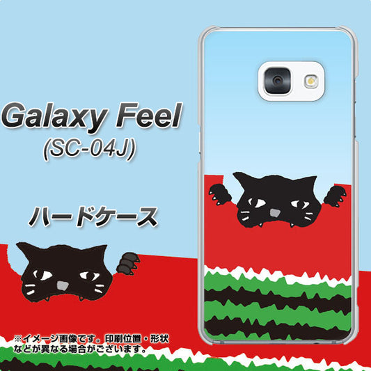 docomo ギャラクシー フィール SC-04J 高画質仕上げ 背面印刷 ハードケース【IA815 すいかをかじるネコ(大)】