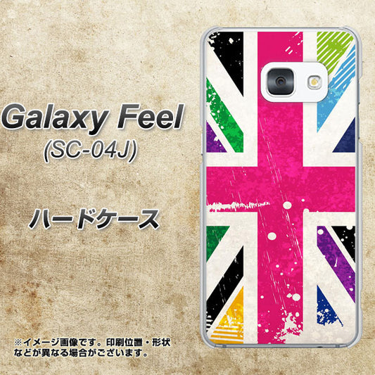 docomo ギャラクシー フィール SC-04J 高画質仕上げ 背面印刷 ハードケース【SC806 ユニオンジャック ピンクビンテージ】