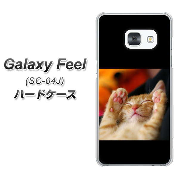 docomo ギャラクシー フィール SC-04J 高画質仕上げ 背面印刷 ハードケース【VA804 爆睡するネコ】