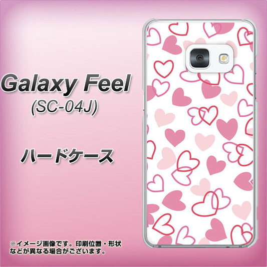 docomo ギャラクシー フィール SC-04J 高画質仕上げ 背面印刷 ハードケース【VA929 ハートがいっぱい ピンク】