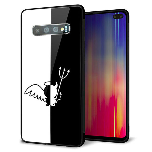 docomo ギャラクシー S10+ SC-04L 強化ガラス&TPUスマホケース ガラプリ【027 ハーフデビット】