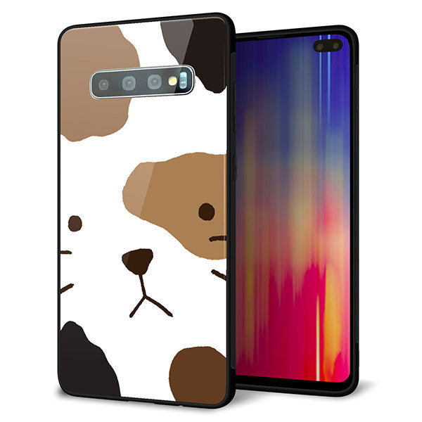 docomo ギャラクシー S10+ SC-04L 強化ガラス&TPUスマホケース ガラプリ【IA801 みけ】