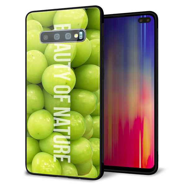docomo ギャラクシー S10+ SC-04L 強化ガラス&TPUスマホケース ガラプリ【MA880 マスカット】