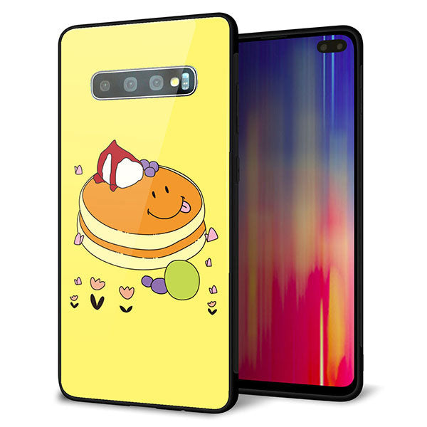 docomo ギャラクシー S10+ SC-04L 強化ガラス&TPUスマホケース ガラプリ【MA901 パンケーキ】