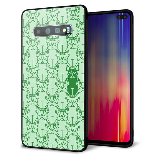docomo ギャラクシー S10+ SC-04L 強化ガラス&TPUスマホケース ガラプリ【MA916 パターン ドッグ】