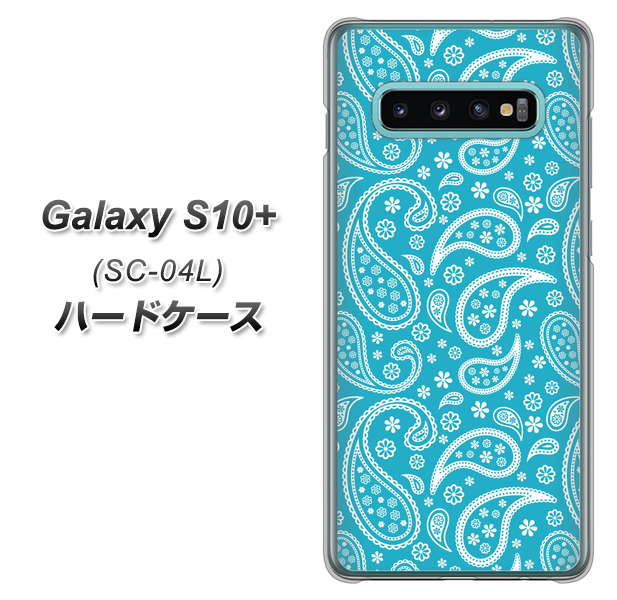 docomo ギャラクシー S10+ SC-04L 高画質仕上げ 背面印刷 ハードケース【766 ペイズリーブルー】