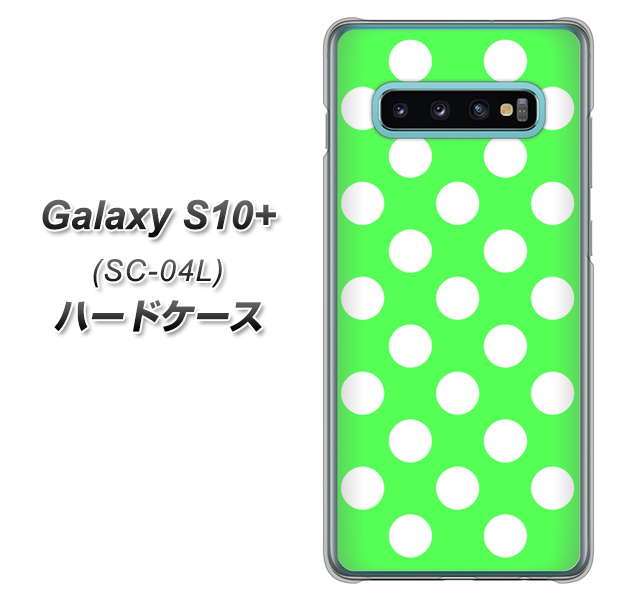 docomo ギャラクシー S10+ SC-04L 高画質仕上げ 背面印刷 ハードケース【1356 シンプルビッグ白緑】