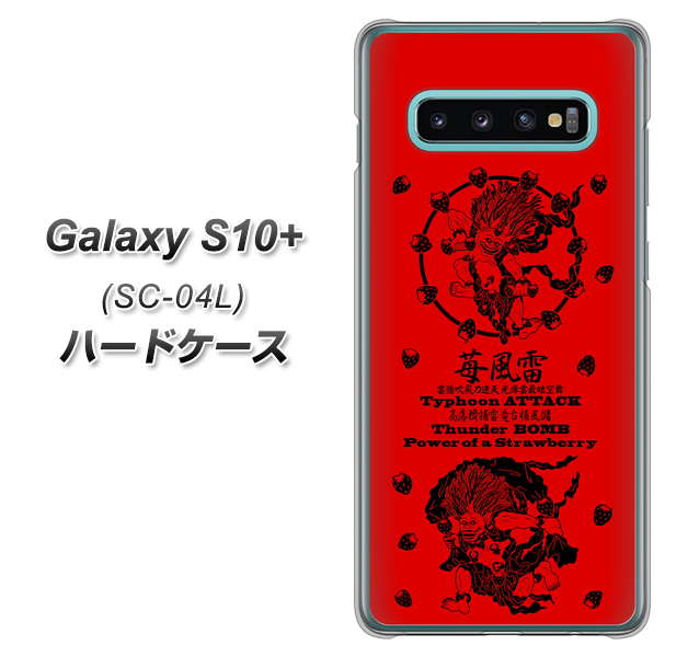 docomo ギャラクシー S10+ SC-04L 高画質仕上げ 背面印刷 ハードケース【AG840 苺風雷神(赤)】