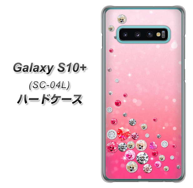 docomo ギャラクシー S10+ SC-04L 高画質仕上げ 背面印刷 ハードケース【SC822 スワロデコ風プリント】