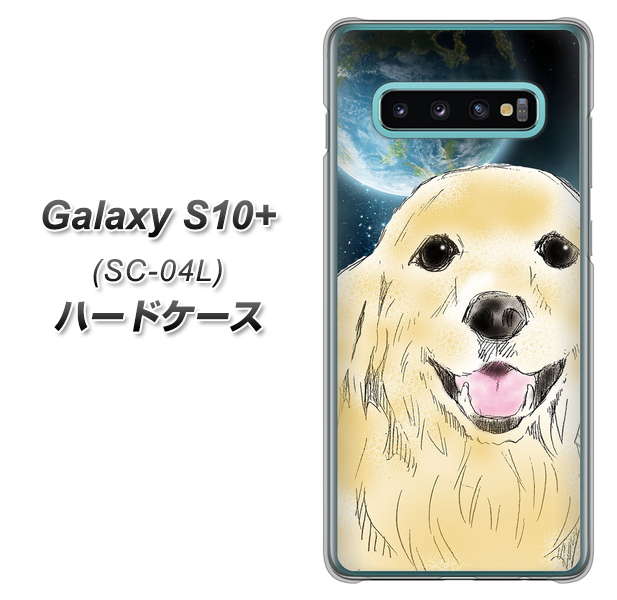 docomo ギャラクシー S10+ SC-04L 高画質仕上げ 背面印刷 ハードケース【YD826 ゴールデンレトリバー02】