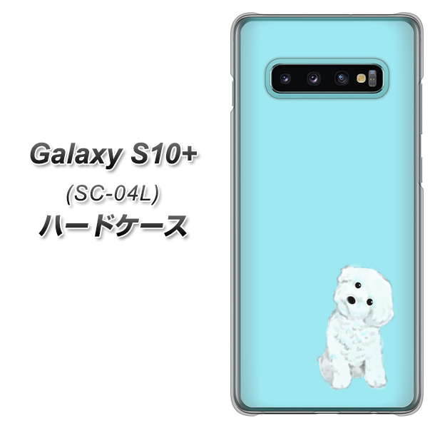 docomo ギャラクシー S10+ SC-04L 高画質仕上げ 背面印刷 ハードケース【YJ070 トイプードルホワイト(ブルー)】