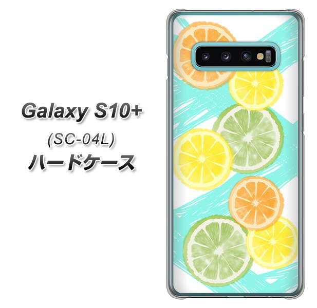 docomo ギャラクシー S10+ SC-04L 高画質仕上げ 背面印刷 ハードケース【YJ183 オレンジライム】