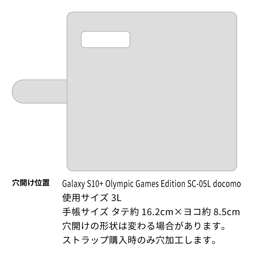Galaxy S10+ Olympic Games Edition docomo 水玉帆布×本革仕立て 手帳型ケース 耐衝撃