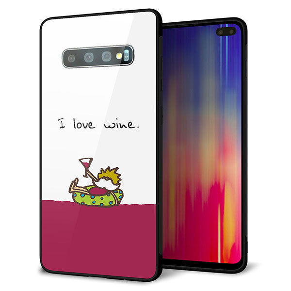 docomo ギャラクシー S10+ オリンピック限定モデル SC-05L 強化ガラス&TPUスマホケース ガラプリ【IA811 ワインの神様】