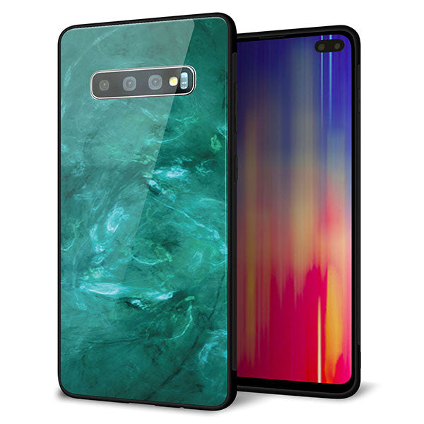 docomo ギャラクシー S10+ オリンピック限定モデル SC-05L 強化ガラス&TPUスマホケース ガラプリ【KM869 大理石GR】