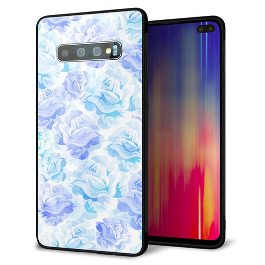 docomo ギャラクシー S10+ オリンピック限定モデル SC-05L 強化ガラス&TPUスマホケース ガラプリ【SC927 ローズ ブルー】