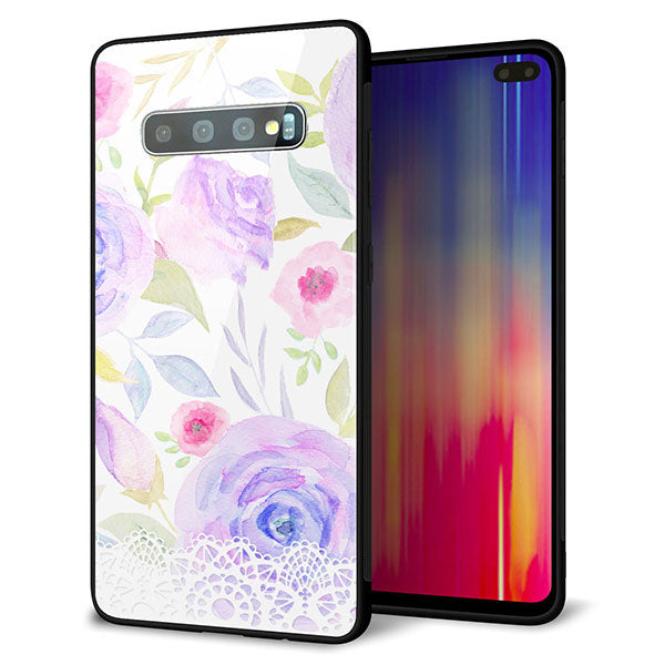 docomo ギャラクシー S10+ オリンピック限定モデル SC-05L 強化ガラス&TPUスマホケース ガラプリ【SC946 ドゥ・パフューム4】