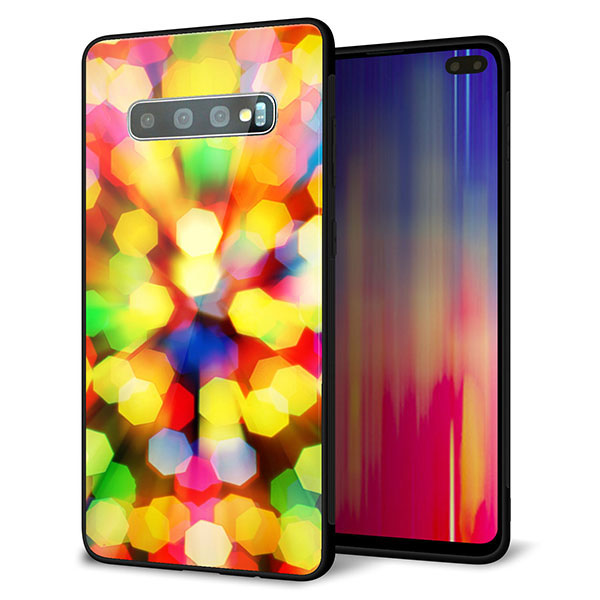 docomo ギャラクシー S10+ オリンピック限定モデル SC-05L 強化ガラス&TPUスマホケース ガラプリ【VA874 未来へのワープ】