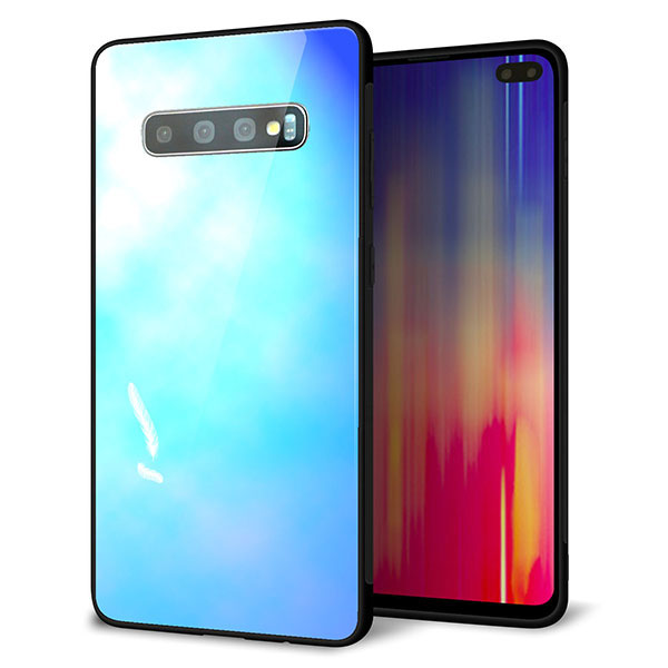 docomo ギャラクシー S10+ オリンピック限定モデル SC-05L 強化ガラス&TPUスマホケース ガラプリ【YJ291 デザイン 光】