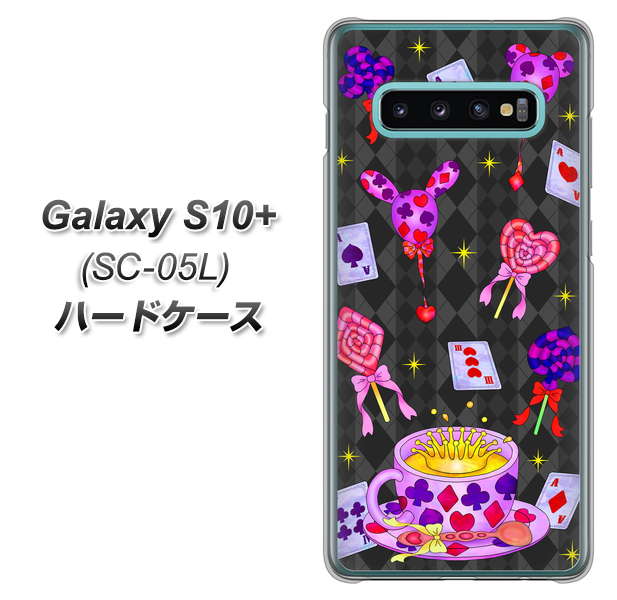 docomo ギャラクシー S10+ オリンピック限定モデル SC-05L 高画質仕上げ 背面印刷 ハードケース【AG818 トランプティー(黒)】