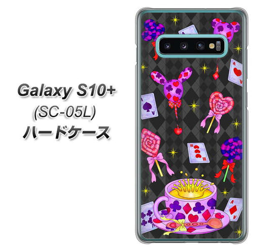 docomo ギャラクシー S10+ オリンピック限定モデル SC-05L 高画質仕上げ 背面印刷 ハードケース【AG818 トランプティー(黒)】