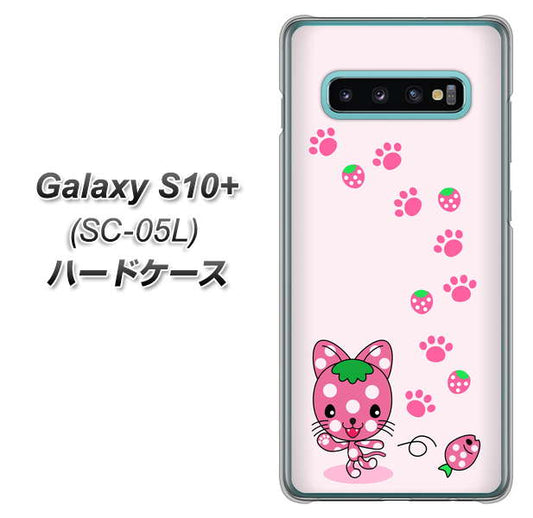 docomo ギャラクシー S10+ オリンピック限定モデル SC-05L 高画質仕上げ 背面印刷 ハードケース【AG819 イチゴ猫のにゃんベリー(ピンク)】