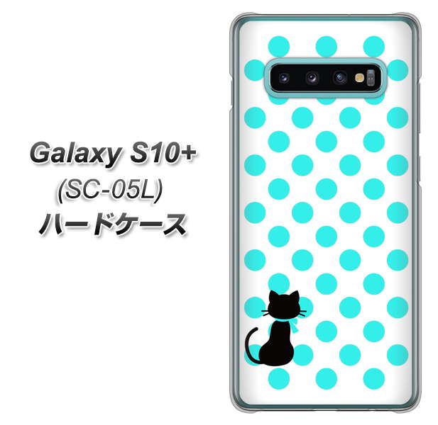 docomo ギャラクシー S10+ オリンピック限定モデル SC-05L 高画質仕上げ 背面印刷 ハードケース【EK809 ネコとシンプル ライトブルー】