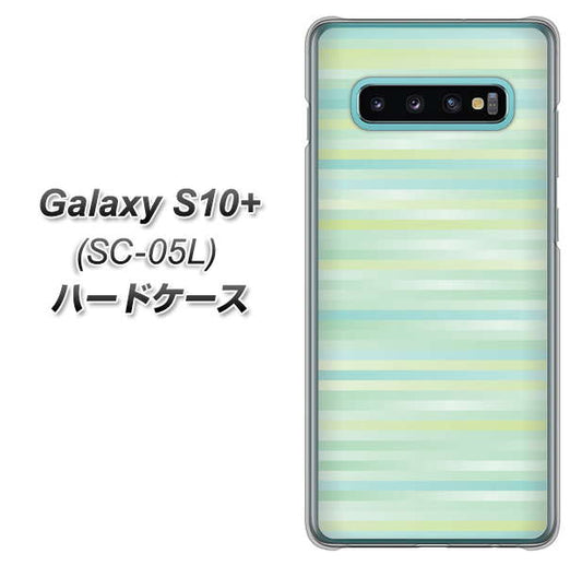 docomo ギャラクシー S10+ オリンピック限定モデル SC-05L 高画質仕上げ 背面印刷 ハードケース【IB908 グラデーションボーダー_グリーン】