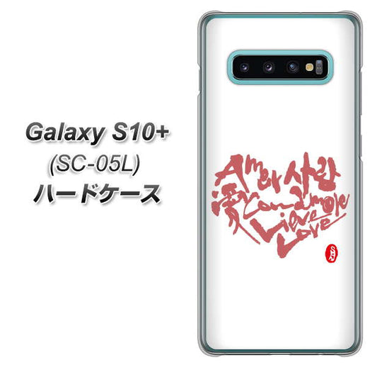 docomo ギャラクシー S10+ オリンピック限定モデル SC-05L 高画質仕上げ 背面印刷 ハードケース【OE801 世界の言葉で「愛(ホワイト)」のデザイン筆文字(書道家作品)】