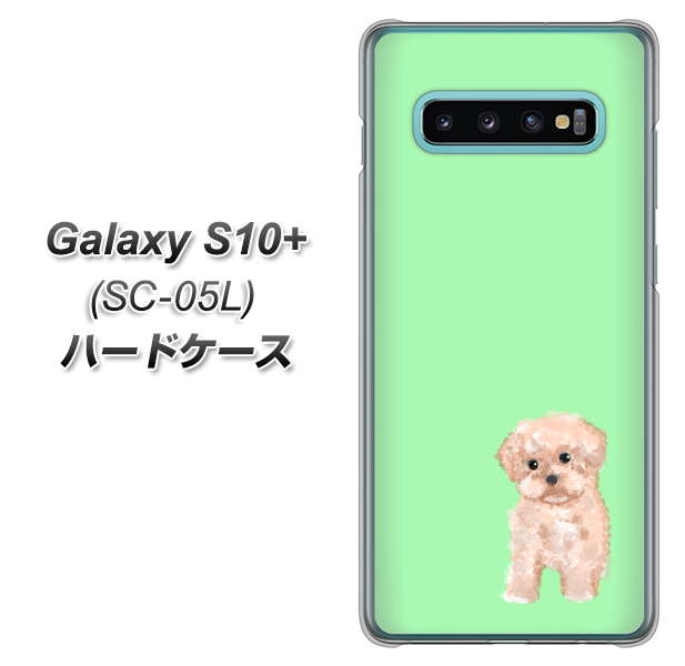 docomo ギャラクシー S10+ オリンピック限定モデル SC-05L 高画質仕上げ 背面印刷 ハードケース【YJ063 トイプードルアプリコット(グリーン)】