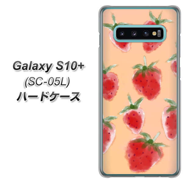 docomo ギャラクシー S10+ オリンピック限定モデル SC-05L 高画質仕上げ 背面印刷 ハードケース【YJ179 イチゴ 水彩179】