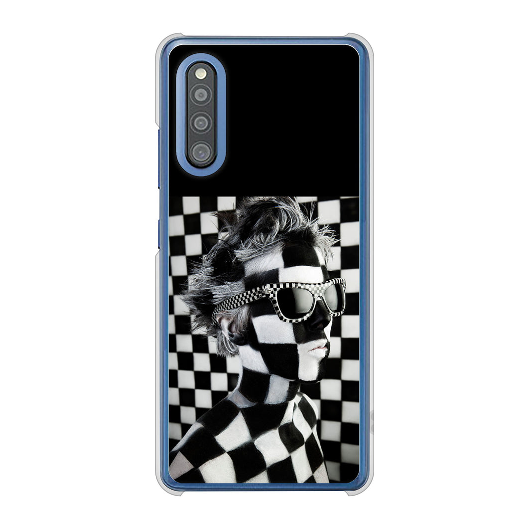 Galaxy A41 SC-41A docomo 高画質仕上げ 背面印刷 ハードケース 【357 bk&wh】