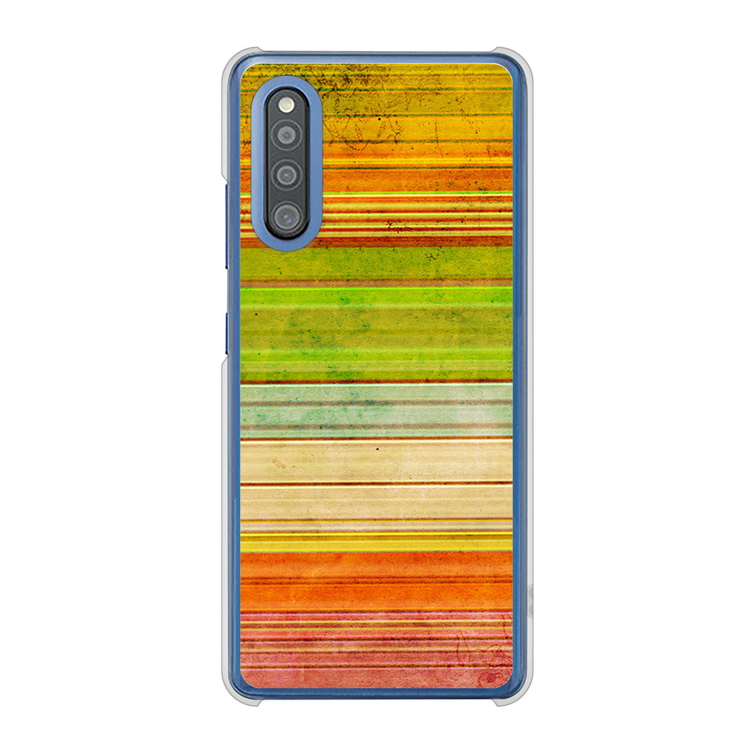 Galaxy A41 SC-41A docomo 高画質仕上げ 背面印刷 ハードケース 【1324 ビンテージボーダー(色彩)】