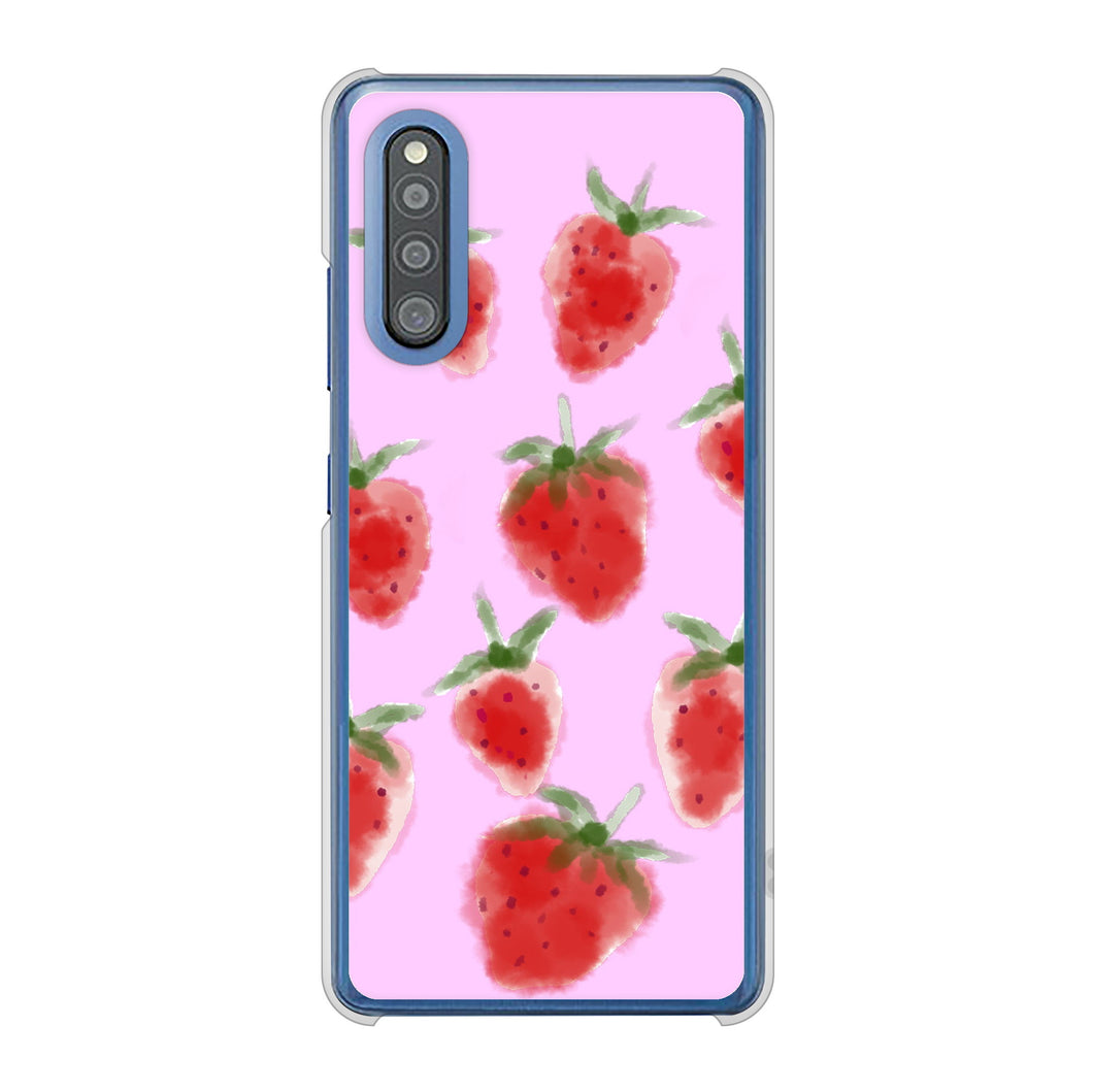 Galaxy A41 SC-41A docomo 高画質仕上げ 背面印刷 ハードケース イチゴ 水彩