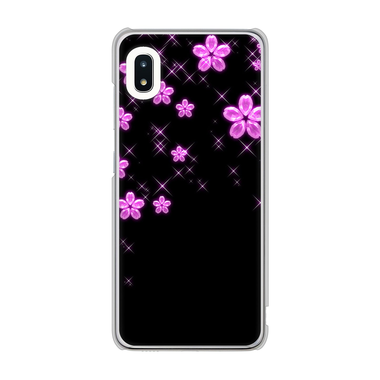 Galaxy A21 SC-42A docomo 高画質仕上げ 背面印刷 ハードケース 【019 桜クリスタル】