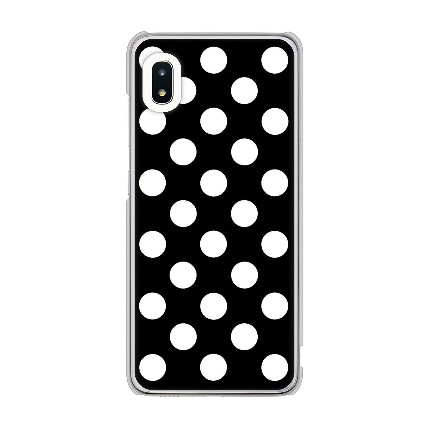 Galaxy A21 SC-42A docomo 高画質仕上げ 背面印刷 ハードケース シンプル柄(水玉)