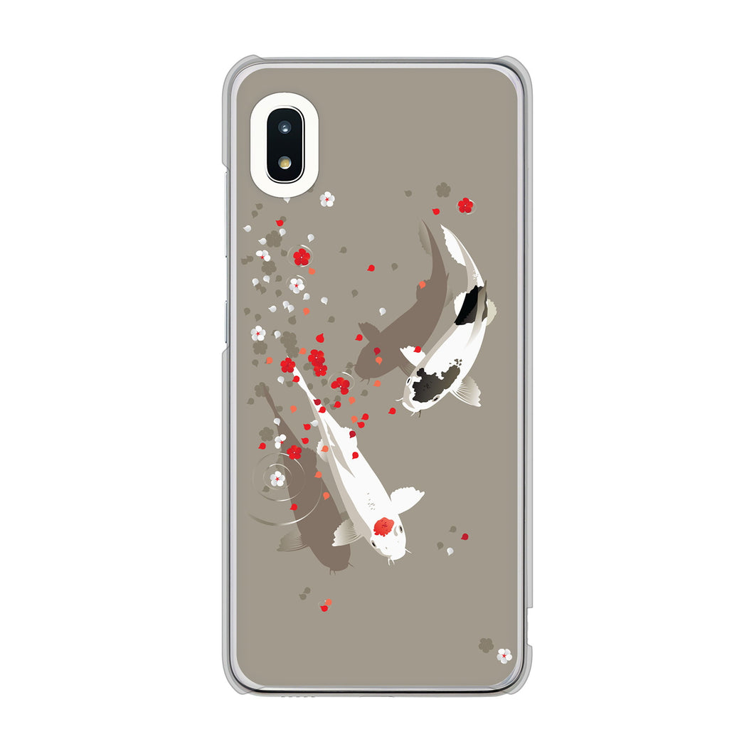 Galaxy A21 SC-42A docomo 高画質仕上げ 背面印刷 ハードケース 【367 よりそう鯉】