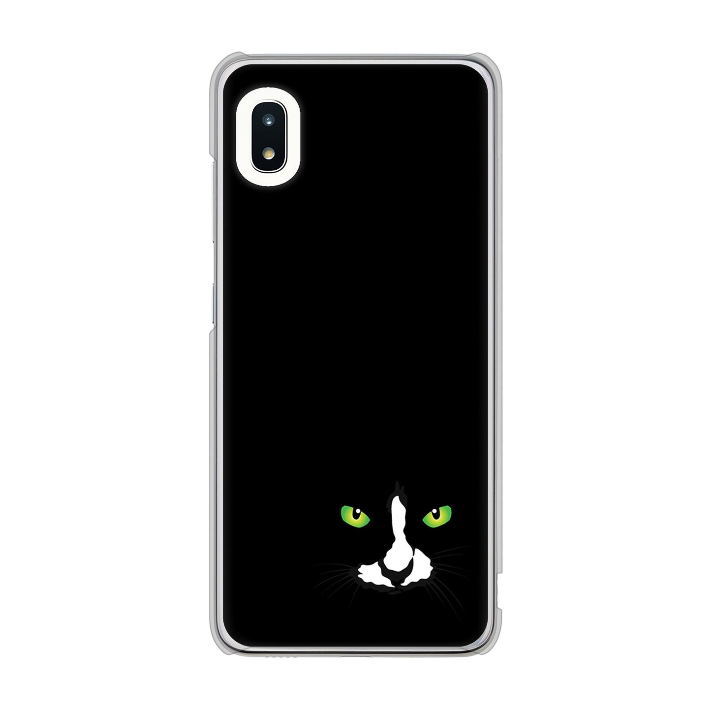Galaxy A21 SC-42A docomo 高画質仕上げ 背面印刷 ハードケース 【398 黒ネコ】
