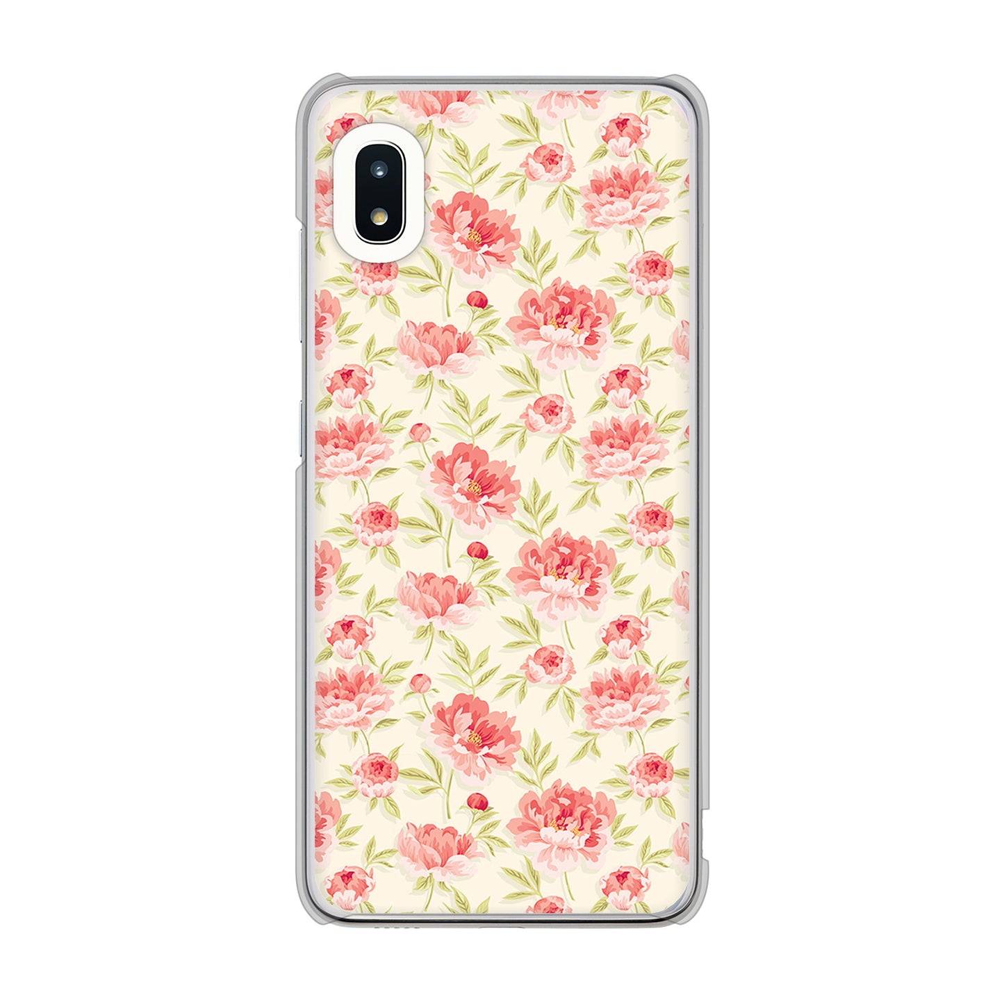 Galaxy A21 SC-42A docomo 高画質仕上げ 背面印刷 ハードケース 北欧の小花