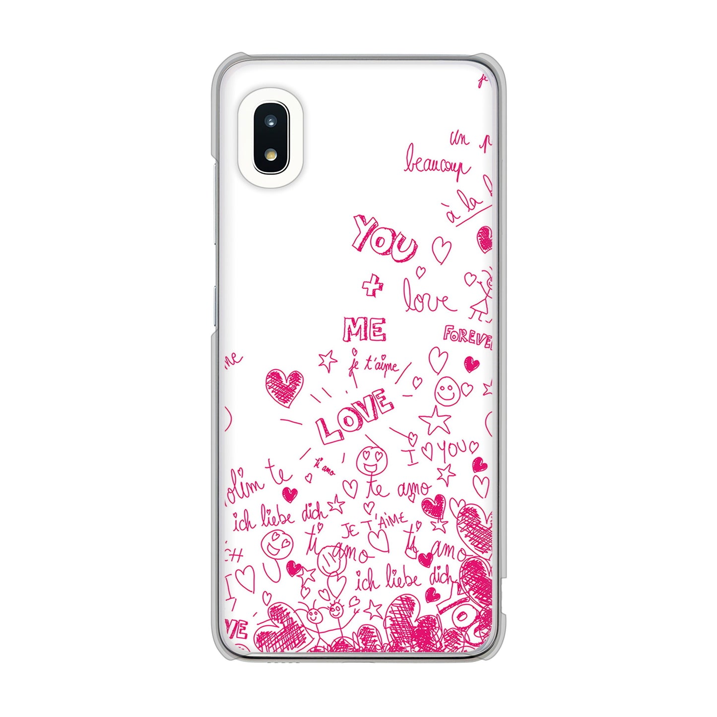 Galaxy A21 SC-42A docomo 高画質仕上げ 背面印刷 ハードケース プリティハート