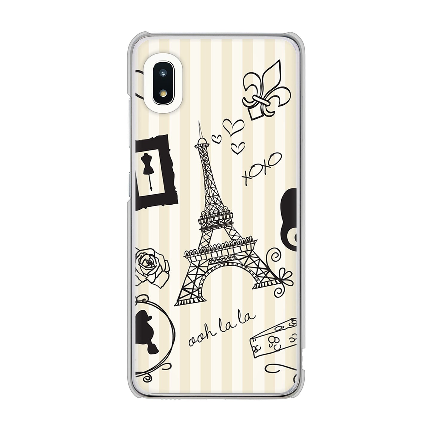 Galaxy A21 SC-42A docomo 高画質仕上げ 背面印刷 ハードケース LOVE フランス