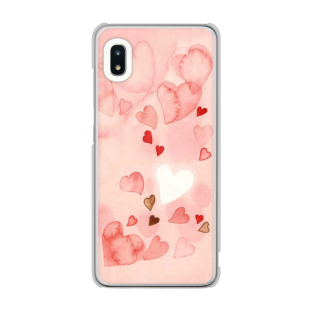 Galaxy A21 SC-42A docomo 高画質仕上げ 背面印刷 ハードケース 【1125 ハートの和紙】