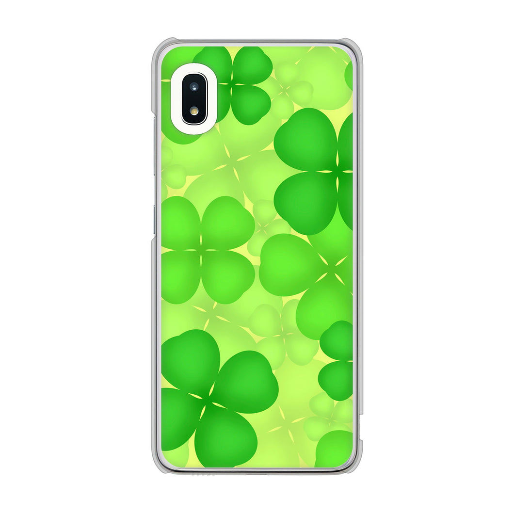 Galaxy A21 SC-42A docomo 高画質仕上げ 背面印刷 ハードケース 【1297 四つ葉のクローバー】