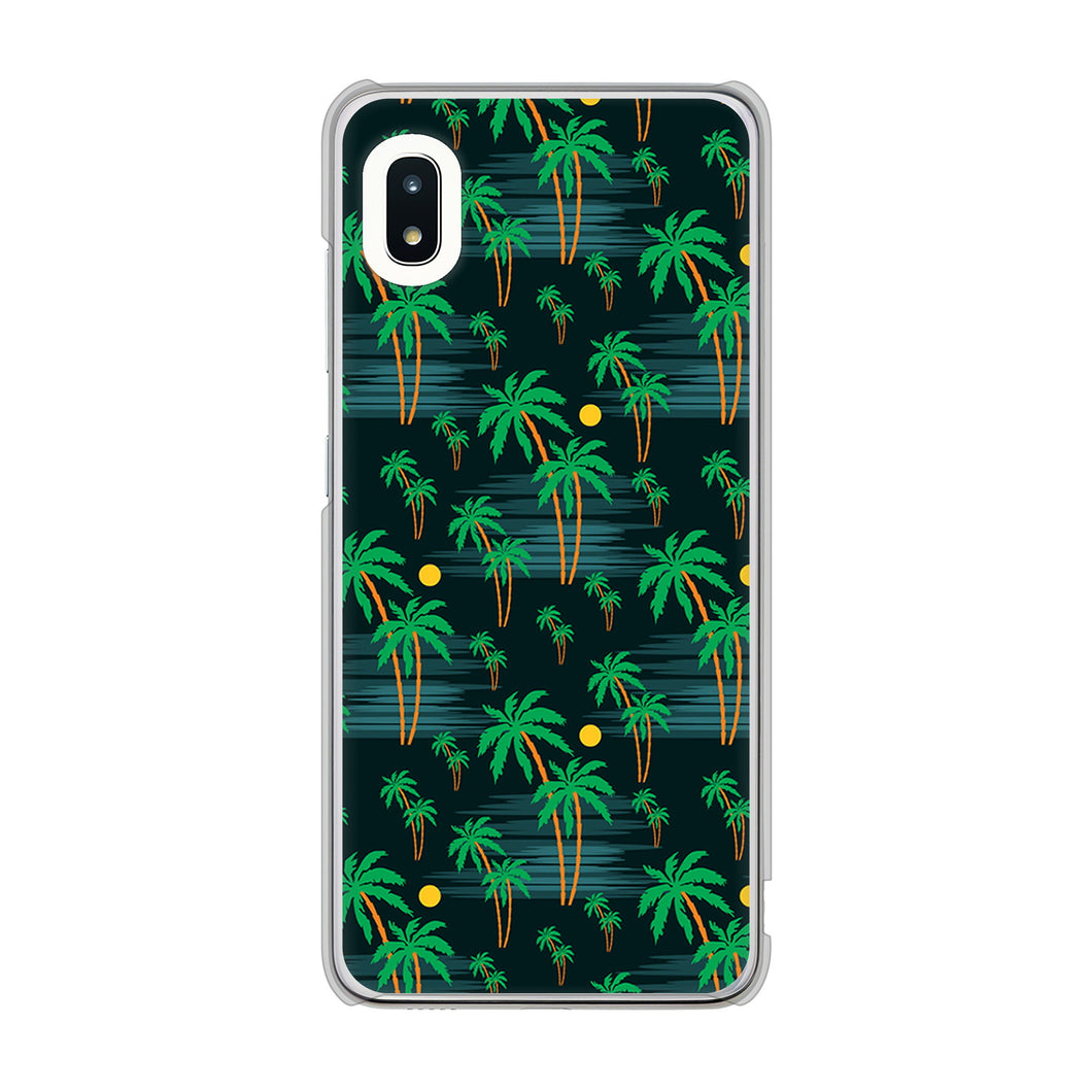 Galaxy A21 SC-42A docomo 高画質仕上げ 背面印刷 ハードケース 【1315 月夜とヤシ】