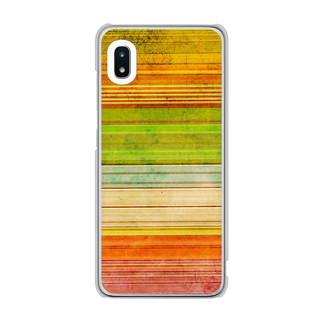 Galaxy A21 SC-42A docomo 高画質仕上げ 背面印刷 ハードケース 【1324 ビンテージボーダー(色彩)】