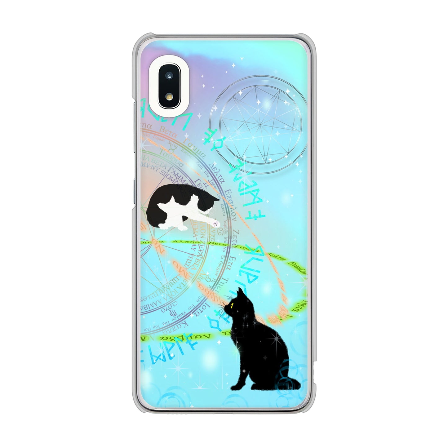 Galaxy A21 SC-42A docomo 高画質仕上げ 背面印刷 ハードケース 魔法陣猫