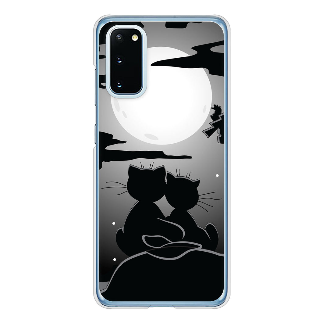 Galaxy S20 5G SC-51A docomo 高画質仕上げ 背面印刷 ハードケース 夜とネコ