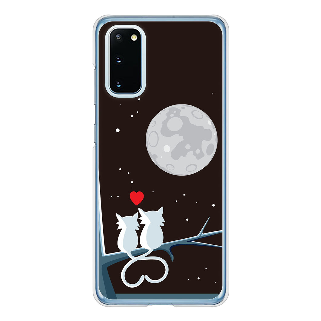 Galaxy S20 5G SC-51A docomo 高画質仕上げ 背面印刷 ハードケース 夜とネコ