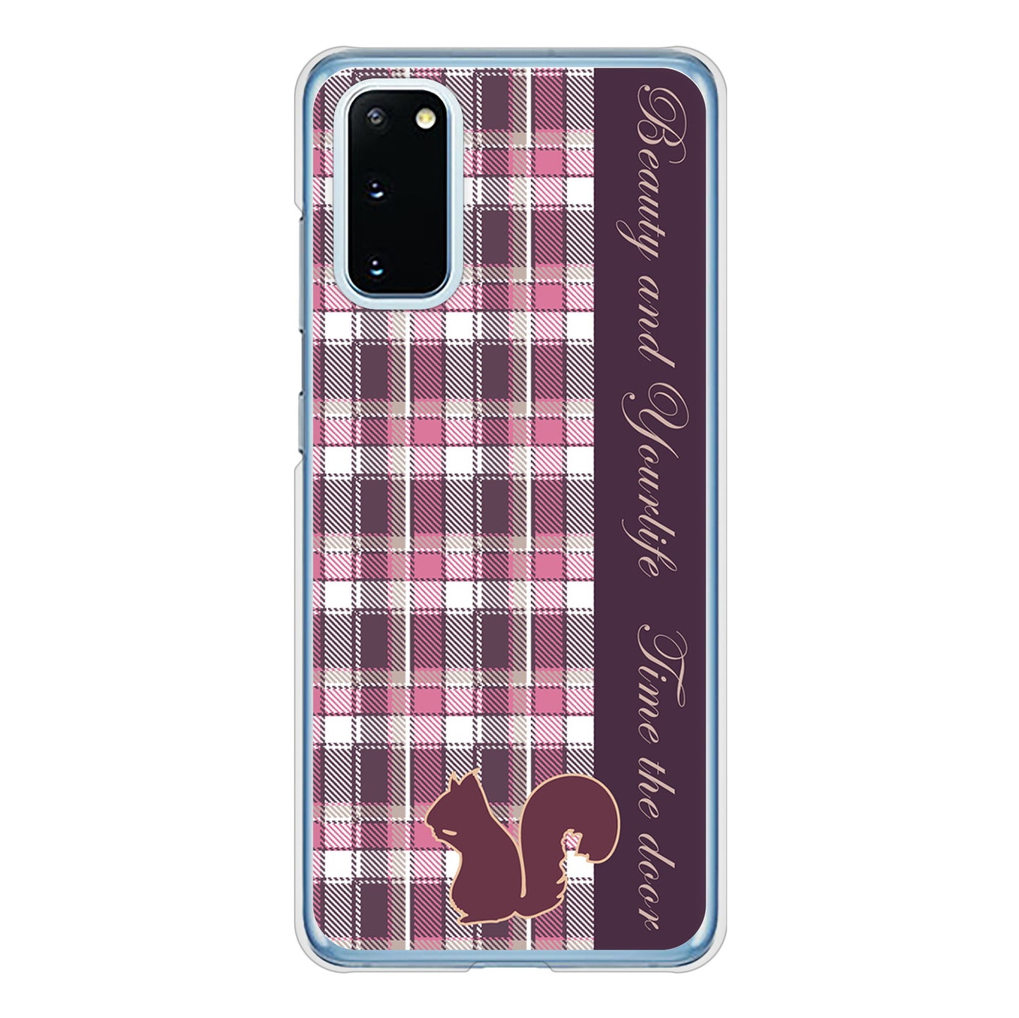 Galaxy S20 5G SC-51A docomo 高画質仕上げ 背面印刷 ハードケース ピンクチェック